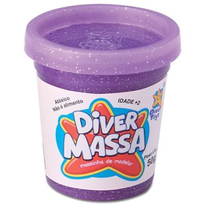 Imagem de Pote de massinha colorida com glitter Diver Massa 50g