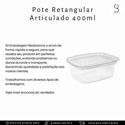 Imagem de Pote De Mini Doce Retangular 400ml Com 25 Unid Transparente