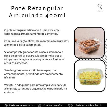 Imagem de Pote De Mini Doce Retangular 400ml Com 25 Unid Transparente