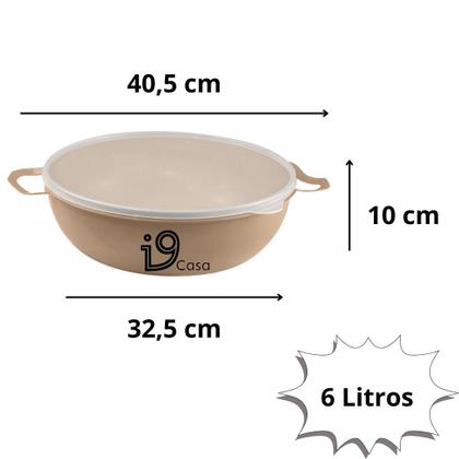 Imagem de Pote de Plástico Bacia Com Tampa 6 Litros Cumbuca Vasilha Saladeira Grande Quality Color Lummar