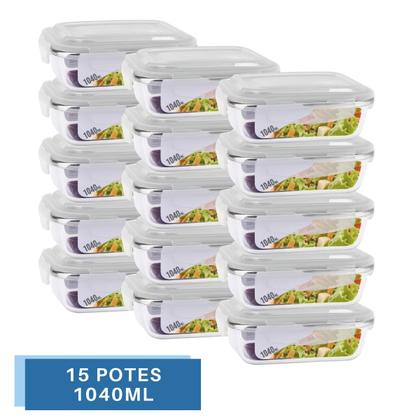 Imagem de Pote de Vidro 1040ML Vai ao Forno, Microondas Com Tampa 15Un