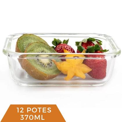 Imagem de Pote de Vidro 370ML Vai ao Forno Microondas C/Tampa 9 Unidade