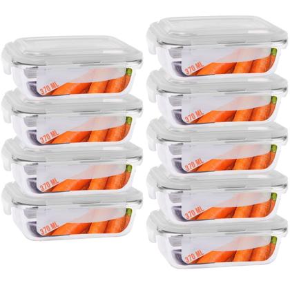 Imagem de Pote de Vidro 370ML Vai ao Forno Microondas C/Tampa 9 Unidade