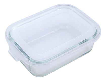 Imagem de Pote de Vidro 640ml com Tampa Retangular  Ideal para Geladeira, Freezer e Microondas