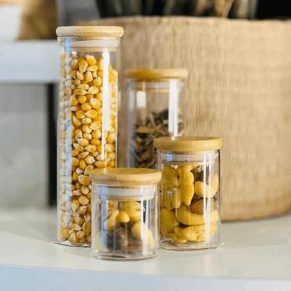 Imagem de Pote de vidro c/tampa de bambu 210ml