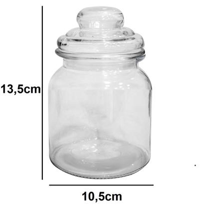Imagem de Pote de Vidro com Tampa Hermética Ideal para Biscoitos Balas 650ml