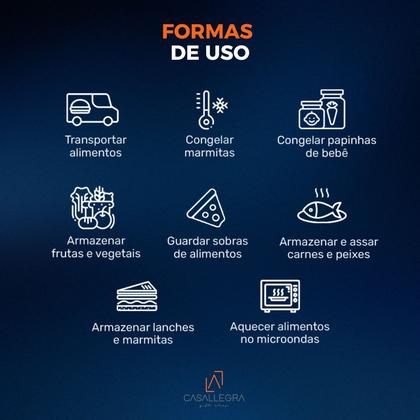 Imagem de Pote De Vidro Com Tampa Hermética Vasilha Retangular 640ml