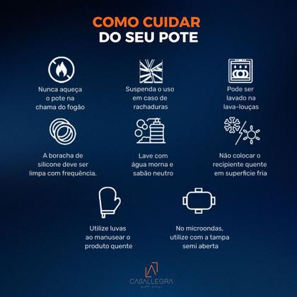 Imagem de Pote De Vidro Com Tampa Hermética Vasilha Retangular 640ml