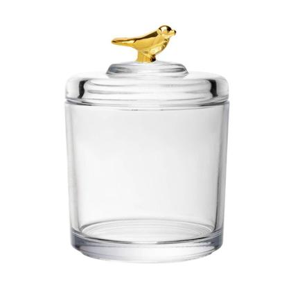 Imagem de Pote de Vidro Decorativo Golden Bird 8,5x11,5cm - Wolff