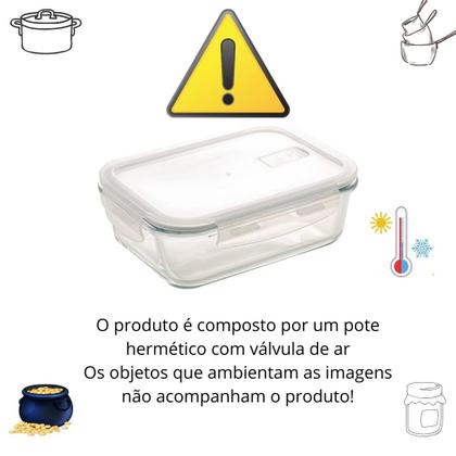Imagem de Pote De Vidro Hermético Grande Marmita Tampa Silicone 1030ml