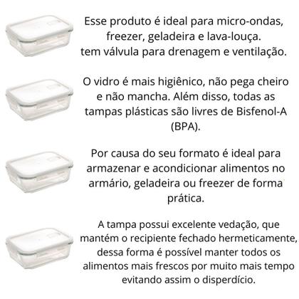 Imagem de Pote De Vidro Hermético Grande Marmita Tampa Silicone 1030ml