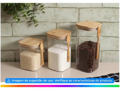 Imagem de Pote de Vidro Hermético Hauskraft com Tampa Quadrado 1,3L Liege com Colher