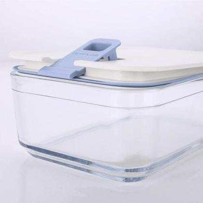 Imagem de Pote de Vidro Hermético Retangular - 1600ml - Tampa com Alavanca - Perfect Seal - Neoflam