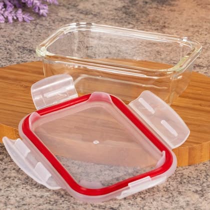 Imagem de Pote De Vidro Hermetico Retangular 370ml Conjunto Com 3
