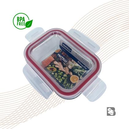 Imagem de Pote De Vidro Hermético Retangular Para Marmita Mantimentos Com Tampa Para Microondas Forno Freezer