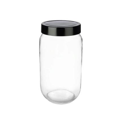Imagem de Pote De Vidro Para Condimentos com Tampa Preta 1000ML