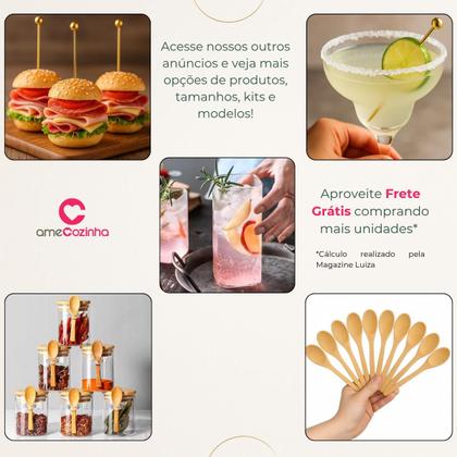 Imagem de Pote De Vidro Quadrado Com Tampa Pote Hermético Bambu - 4un