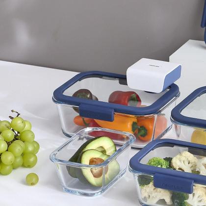 Imagem de Pote De Vidro Retangular - Válvula Na Tampa - 1900Ml - Neofl