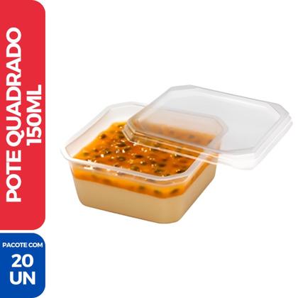 Imagem de Pote Descartável 150ml Quadrado Com Tampa C/ 100 Unidades - prafesta