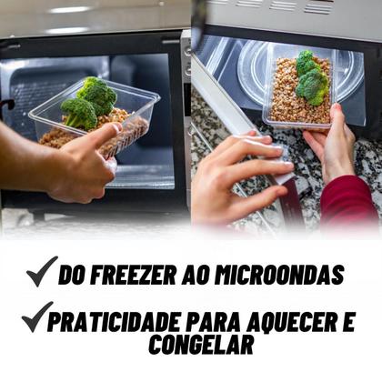 Imagem de Pote Descartável 500ml Freezer Micro-ondas Marmita - 24 Un Fitness