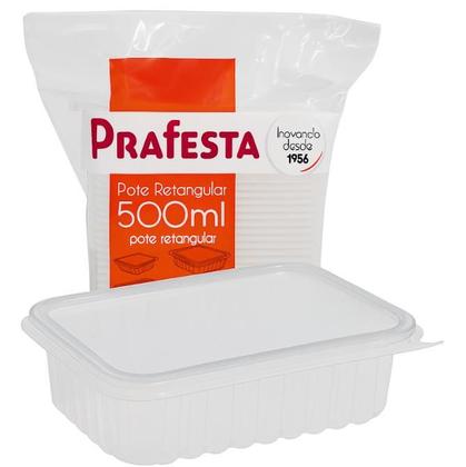 Imagem de Pote descartavel plastico com tampa marmita vasilha congelamento freezer microondas 500ml 24uni