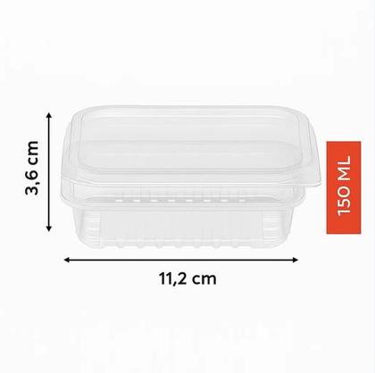 Imagem de Pote embalagem marmita vasilha descartavel c tampa quentinha marmitex freezer microondas 150ml 80uni