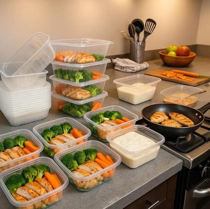 Imagem de Pote embalagem marmita vasilha descartavel c tampa quentinha marmitex freezer microondas 150ml 80uni