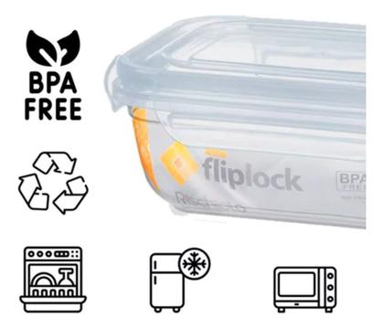 Imagem de Pote Fliplock Em Plástico Transparente 550 Ml Rischioto