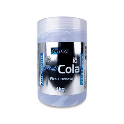 Imagem de Pote Gel Cola Transparente Ultra Fixação Antifrizz Penteado Cabelo Definição Prolongada 1Kg Yelsew