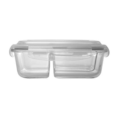 Imagem de Pote Hermético 2 Divisórias Lyor De Vidro Borossilicato 1L