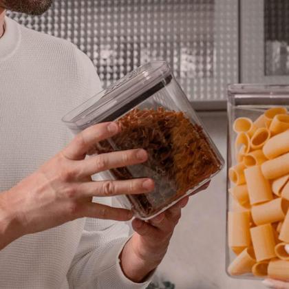 Imagem de Pote Hermético 2,3l Porta Mantimentos Alimentos Organizador Block Maxxi Natural
