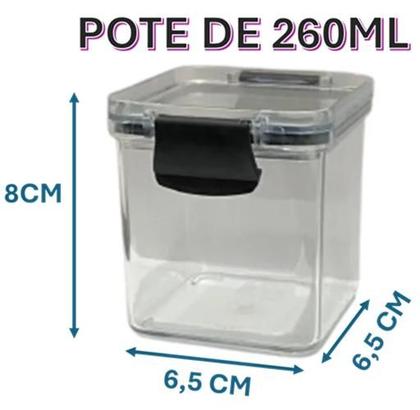 Imagem de Pote Hermético 260ml Retangular Empilhável Tempero Cozinha
