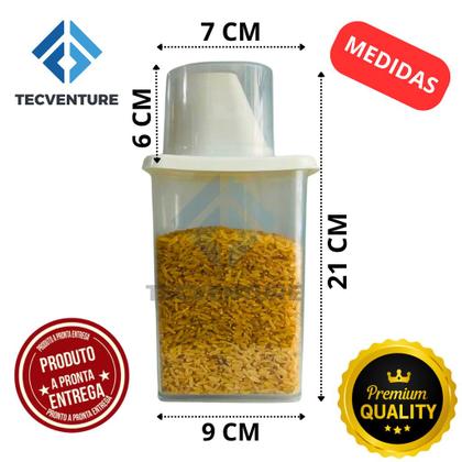 Imagem de Pote Hermético 850ml com Copo Medidor  Armazene e Dose Seus Mantimentos com Praticidade!