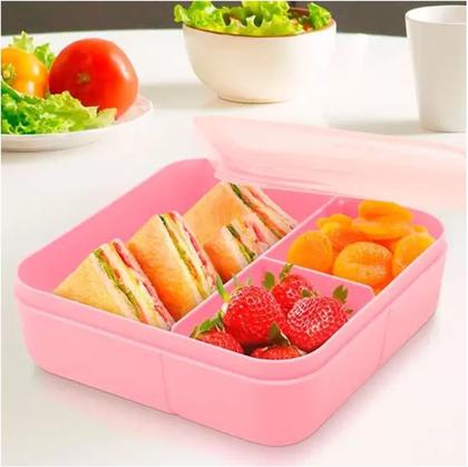 Imagem de Pote Hermético com 3 divisórias Marmita Miami DUP 700ml Livre de BPA Freezer Micro-ondas Papinha