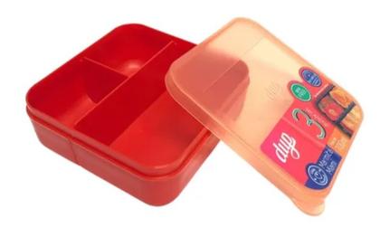 Imagem de Pote Hermético com 3 divisórias Marmita Miami DUP 700ml Livre de BPA Freezer Micro-ondas Papinha