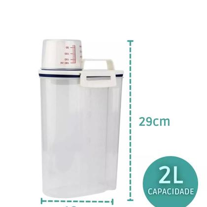 Imagem de Pote Hermético com Copo Medidor Bico Dosador Para Mantimentos de Cozinha e Lavanderia Multiuso