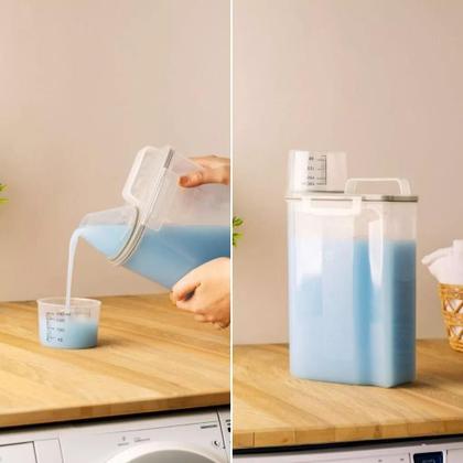 Imagem de Pote Hermético com Copo Medidor Bico Dosador Para Mantimentos de Cozinha e Lavanderia Multiuso