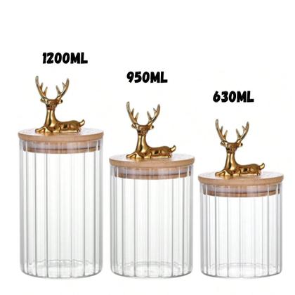 Imagem de Pote Hermetico Com Tampa Bambu E Vidro Kit 3 Potes Matimento