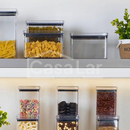 Imagem de Pote Hermético de Acrílico Transparente 1800ml Lumini Paramount Cozinha Porta Mantimento