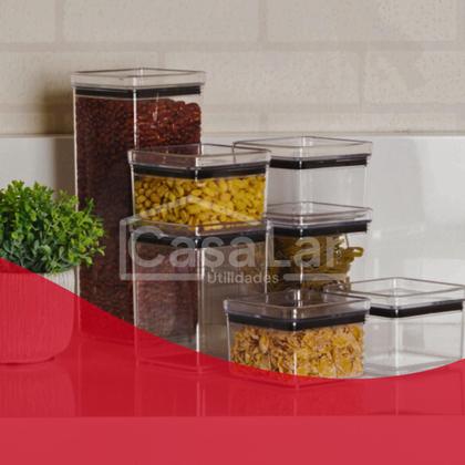 Imagem de Pote Hermético de Acrílico Transparente 1800ml Lumini Paramount Cozinha Porta Mantimento