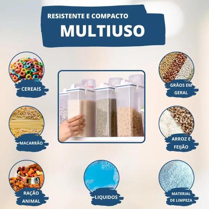 Imagem de Pote Hermético Dispenser com Copo Medidor Bico Dosador Cozinha Mantimentos Lavanderia Multiuso