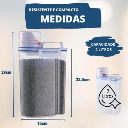 Imagem de Pote Hermético Dispenser com Copo Medidor Bico Dosador Cozinha Mantimentos Lavanderia Multiuso