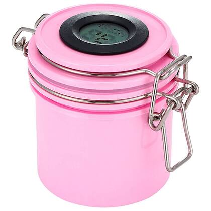 Imagem de Pote Hermético Para Armazenar Cola Extensão de Cílios Com Higrômetro Rosa