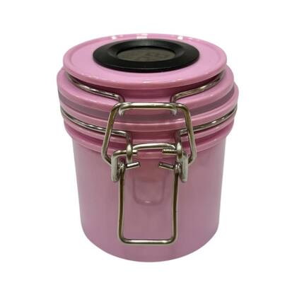 Imagem de Pote Hermético Para Armazenar Cola Extensão de Cílios Com Higrômetro Rosa