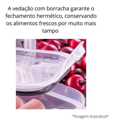 Imagem de Pote Hermético Plástico Retangular Mantimentos 360 Ml Plasútil