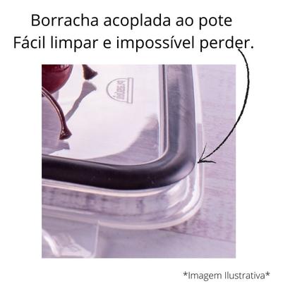 Imagem de Pote Hermético Plástico Retangular Mantimentos 360 Ml Plasútil