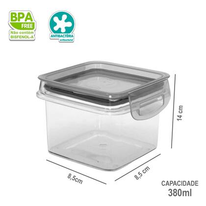 Imagem de Pote Hermético Plasútil 380ml com Trava  Ideal p/ Condimentos