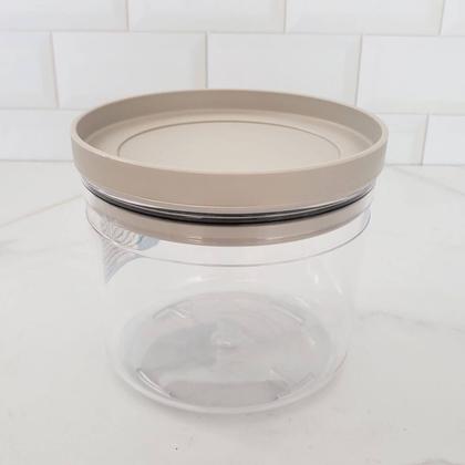 Imagem de Pote Hermético Porta Mantimentos 1 Litro Transparente com Tampa Plástico Soprano Cinza