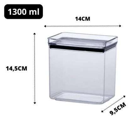 Imagem de Pote Hermético Retangular Para Alimentos Lumini 1.300ml Paramount