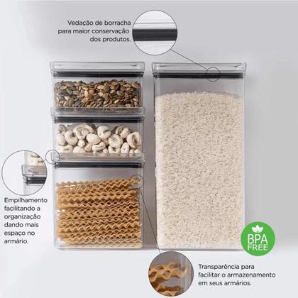 Imagem de Pote Hermético Retangular Para Alimentos Lumini 2.600ml Paramount